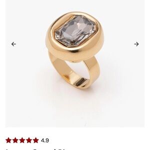 Brand new never worn Coravana Lumen Elegant Gold Ring with Grey Crystal Gemstone